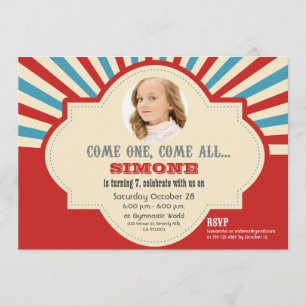 Convite Circus Themed   Aniversário