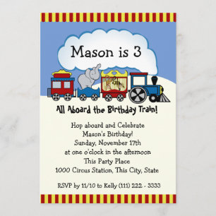 Convite Circus Train Birthday