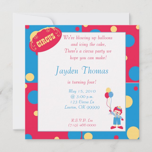 Convite circuscopy, estamos soprando balões... (Frente)