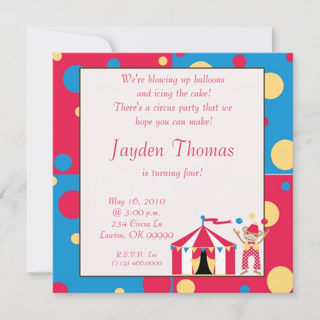 Convite Circusparty, estamos a explodir balões... (Frente)