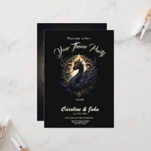 Convite Cisne de Obsidiana da Graça Silenciosa – Fantasia