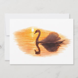 Convite Cisne Deslizando ao Pôr do Sol