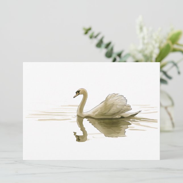 Convite Cisne Deslizando Sobre a Água (Em pé/Frente)