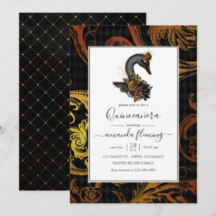 Convite Cisne Negro Quinceañera