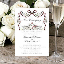 Convite Cisnes Acoplados para a Vida Site de Casamento Des