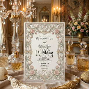 Convite Cisnes Vitorianos Antigos Coração Jardim Conto de 