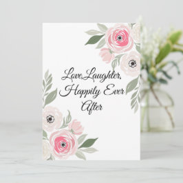 Convite Citação de casamento floral em aquarela rosa elega