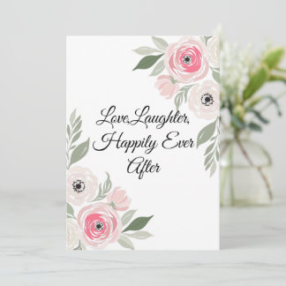 Convite Citação de casamento floral em aquarela rosa elega