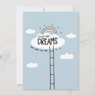 Convite Citação de Felicidade Siga Seu Sonho Céu