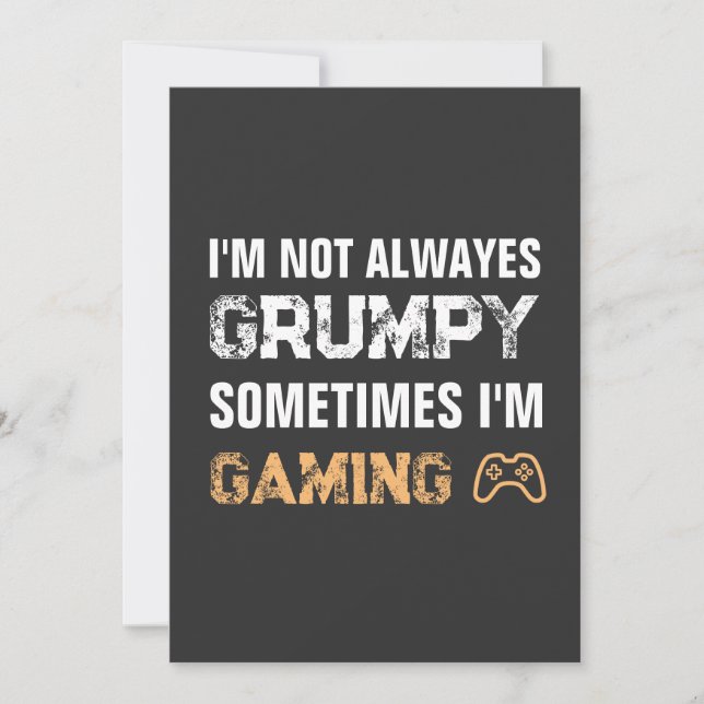 Convite Citação de Jogos Grumpy Gamer Funny (Frente)