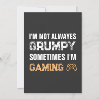 Convite Citação de Jogos Grumpy Gamer Funny