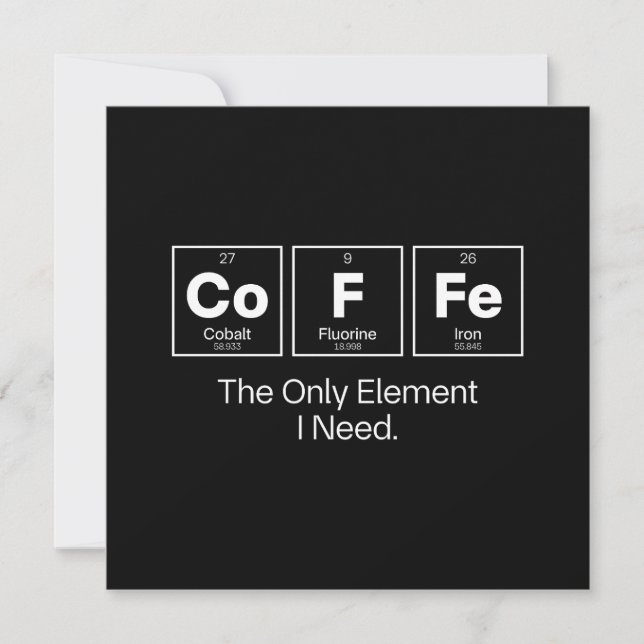 Convite Citação de Química do Café – O Único Elemento que  (Frente)