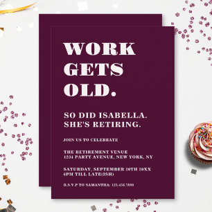 Convite Citação Divertida e Humorística para Festa de Apos