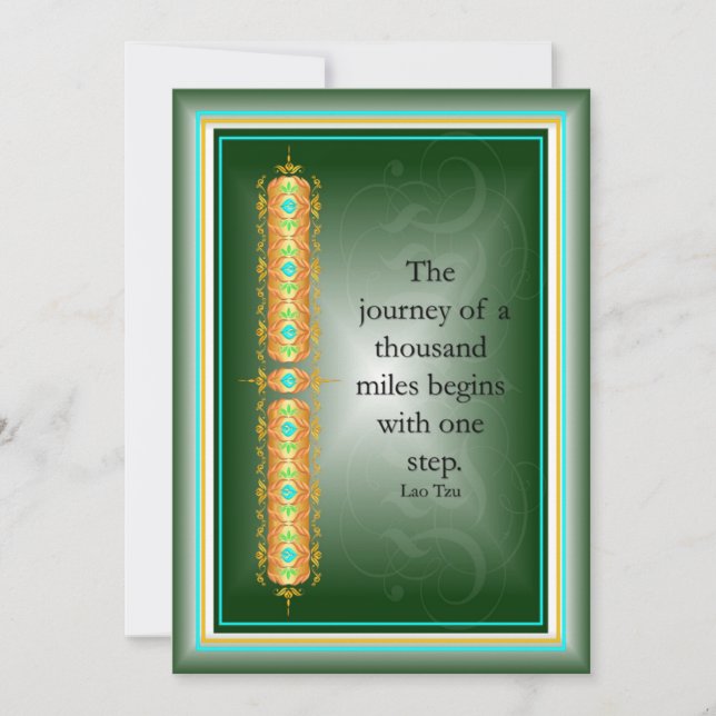 Convite Citação inspiradora no elegante design decorativo (Frente)