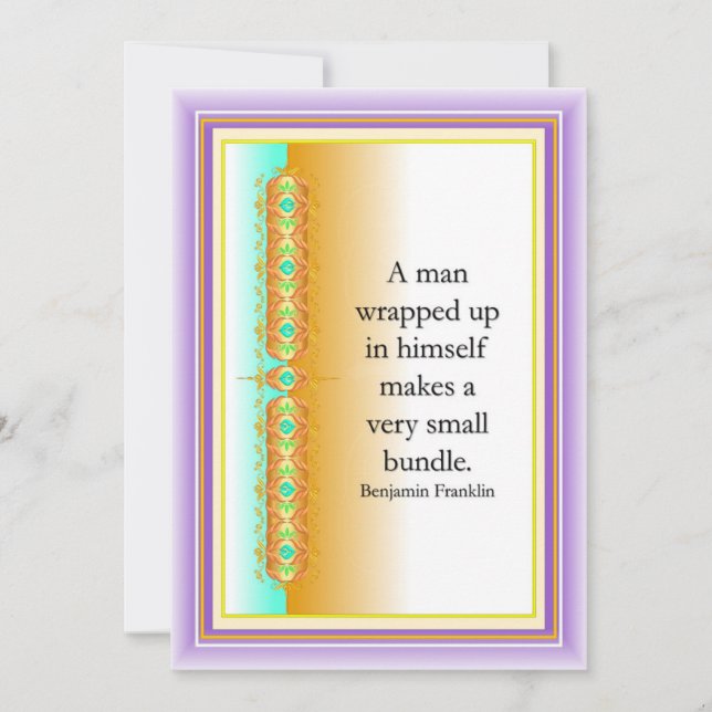 Convite Citação inspiradora no elegante design decorativo (Frente)