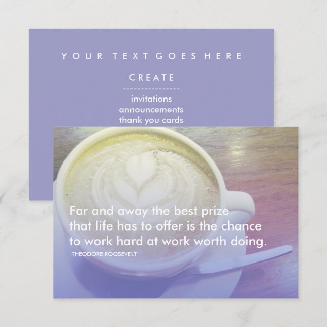 Convite citações do sucesso de roosevelt (Frente/Verso)