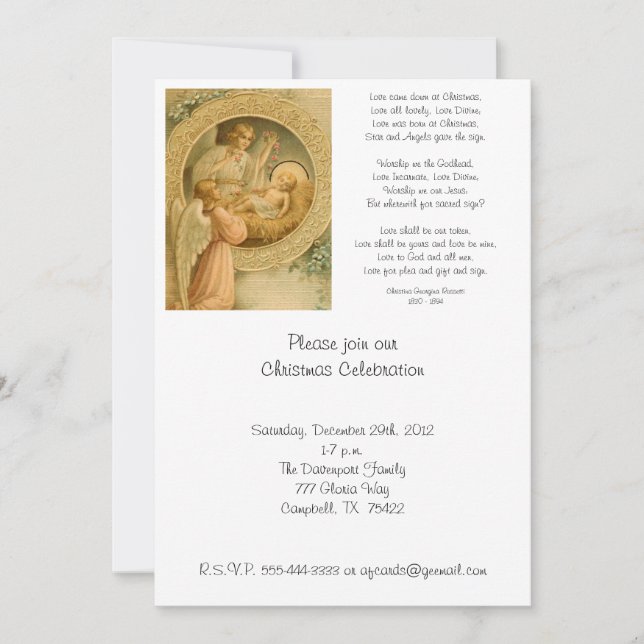 Convite (citações): O amor veio para baixo no (Frente)