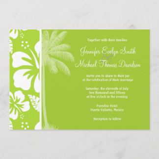 Convite Citron Green Tropical Hibiscus; Summer Palm