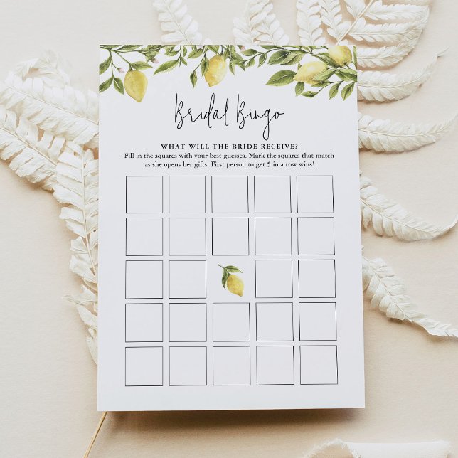 Convite CITRON Lemon Bridal Bingo (Criador carregado)