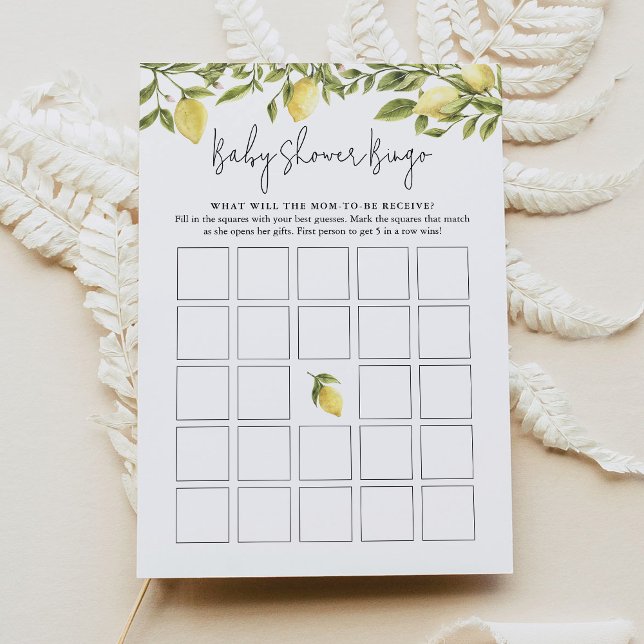 Convite CitRON Lemon Chá de fraldas Bingo (Criador carregado)