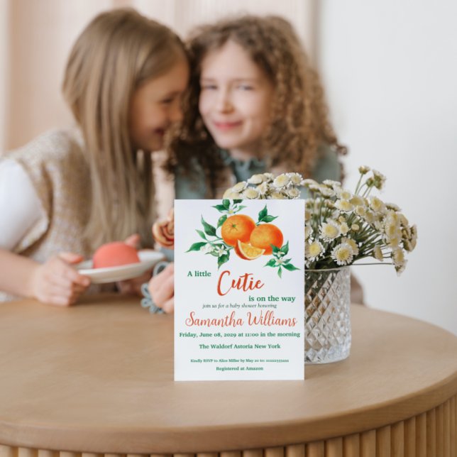 Convite Citrus A Little Cutie está no caminho do Chá de fr (Criador carregado)