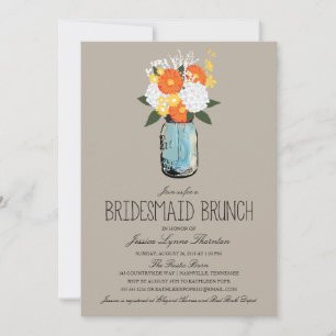 Convite Citrus Bloom Mason Jar   Bridesmaid Brunch