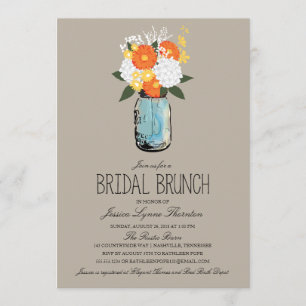 Convite Citrus Bloom Mason Jar  Bridesmaid Brunch