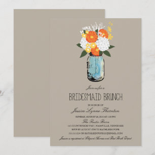 Convite Citrus Bloom Mason Jar   Bridesmaid Brunch