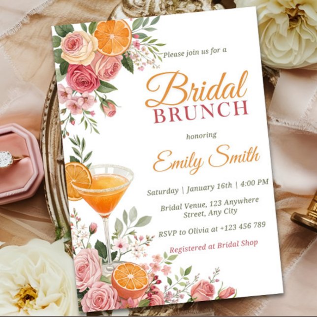 Convite Citrus Bridal Brunch Invitation Modelo, Citrus (Criador carregado)