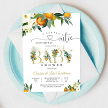 Citrus Floral Baby Shower Invitation