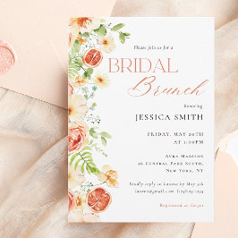 Convite Citrus Floral Bridal Brunch Elegante