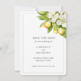 Convite Citrus Floral Wedding Save the Date