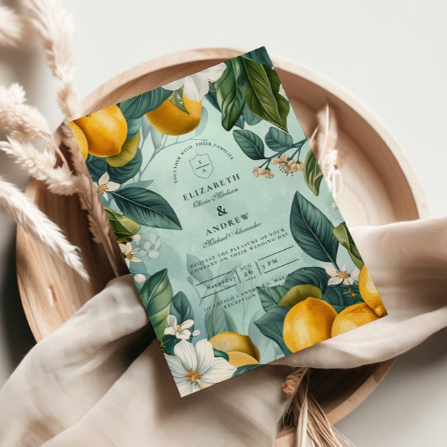 Convite Citrus Garden Botanical Wedding (Criador carregado)