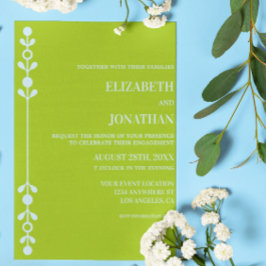 Convite Citrus Green & Coastal Blue Engagement Party