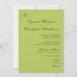 Convite Citrus Green Elegant Chic Calligraphy Wedding