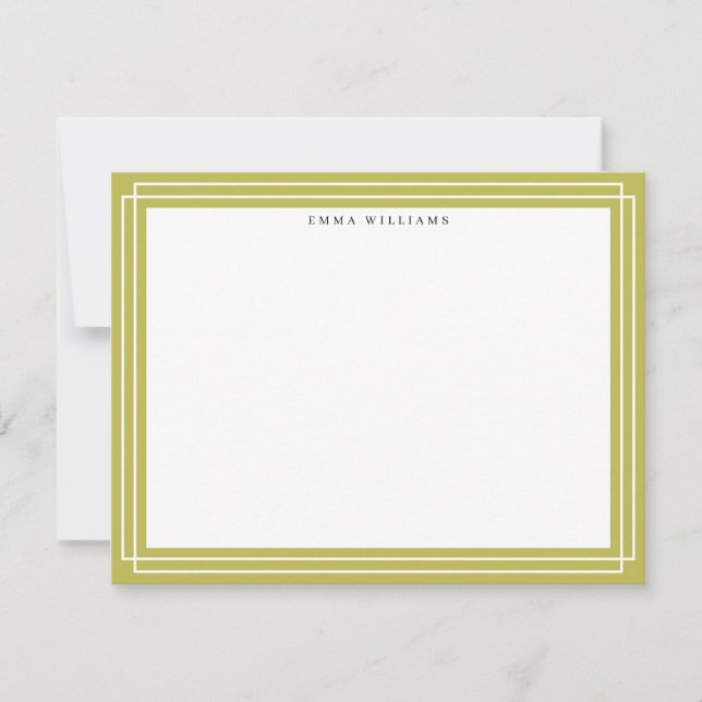 Convite Citrus Green Frame Note Card (Frente)