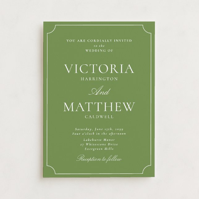 Convite Citrus Green Modern Script Wedding Invitation (Criador carregado)