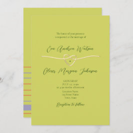 Convite Citrus Green Photo QR Code Wedding