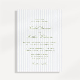 Convite Citrus Green Stripe Elegant Wedding Invitation