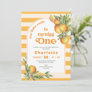 Convite Citrus Little Cutie One primeiro aniversario
