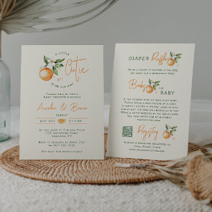 Convite Citrus Little Cutil Laranja Tudo Em Um Chá de fral