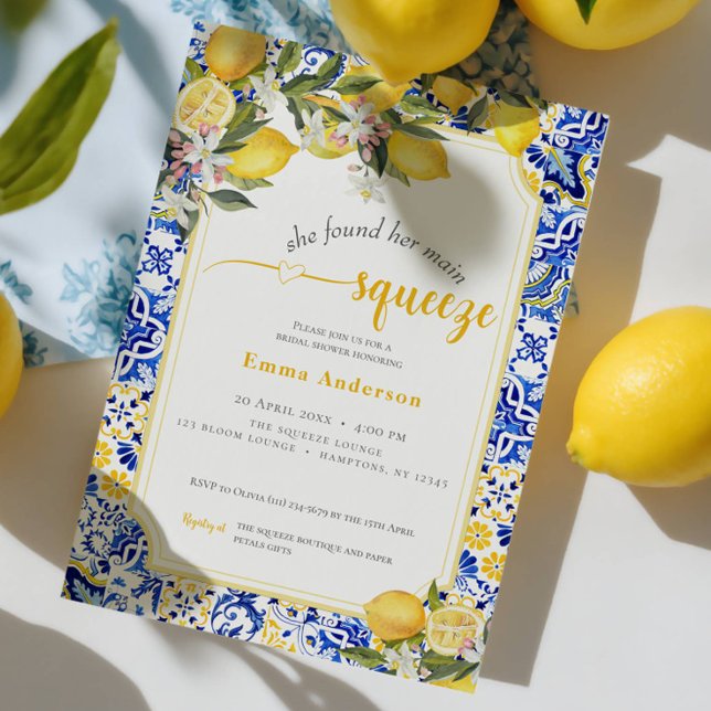 Convite Citrus Mediterranean Main Squeeze Bridal Shower In (Criador carregado)
