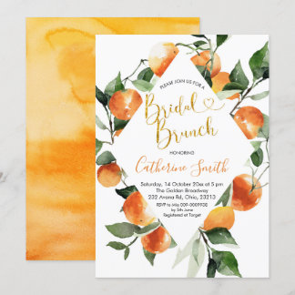 Convite Citrus Orange Bridal Brunch