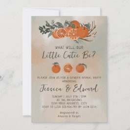 Convite Citrus Orange Green Little Cutil Gender Revement