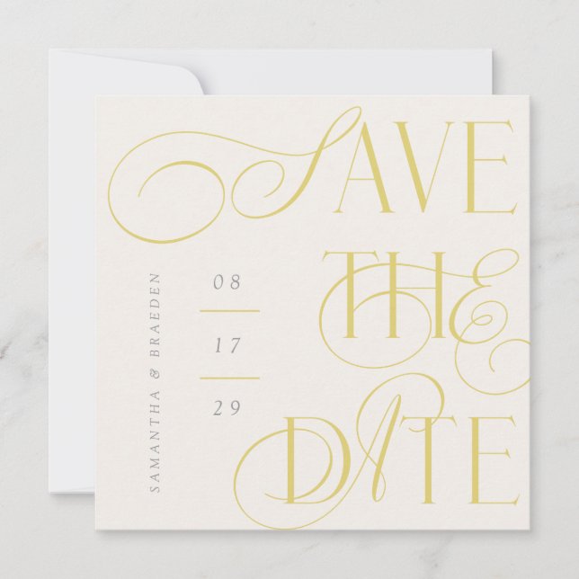 Convite Citrus Twist Modern Calligraphy Save The Date Card (Frente)