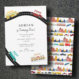 Convite City Transportation Vehicles Truck Second Birthday