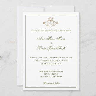 Convite Claddagh Irish Wedding Invitation