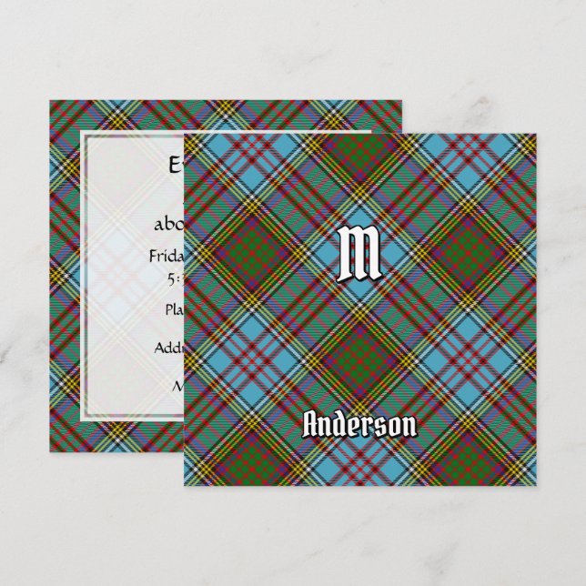 Convite Clan Anderson Tartan (Frente/Verso)