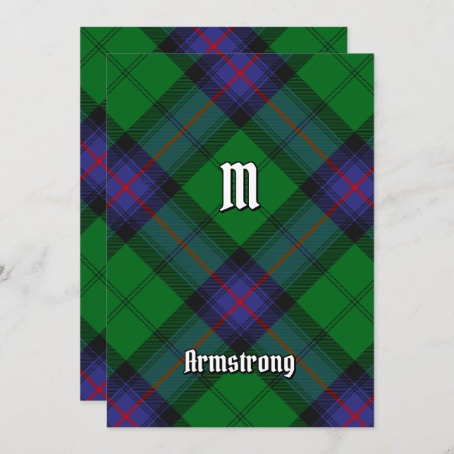 Convite Clan Armstrong Tartan (Frente/Verso)
