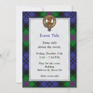 Convite Clan Baird Crest sobre Tartan